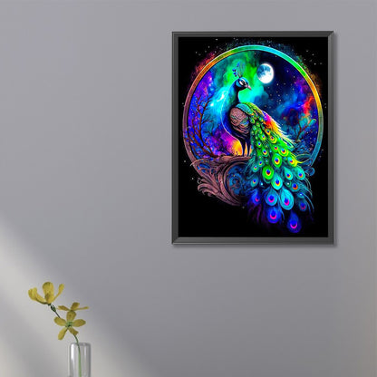 Colorful Peacock - Full Square Drill Diamond Painting 20*30CM