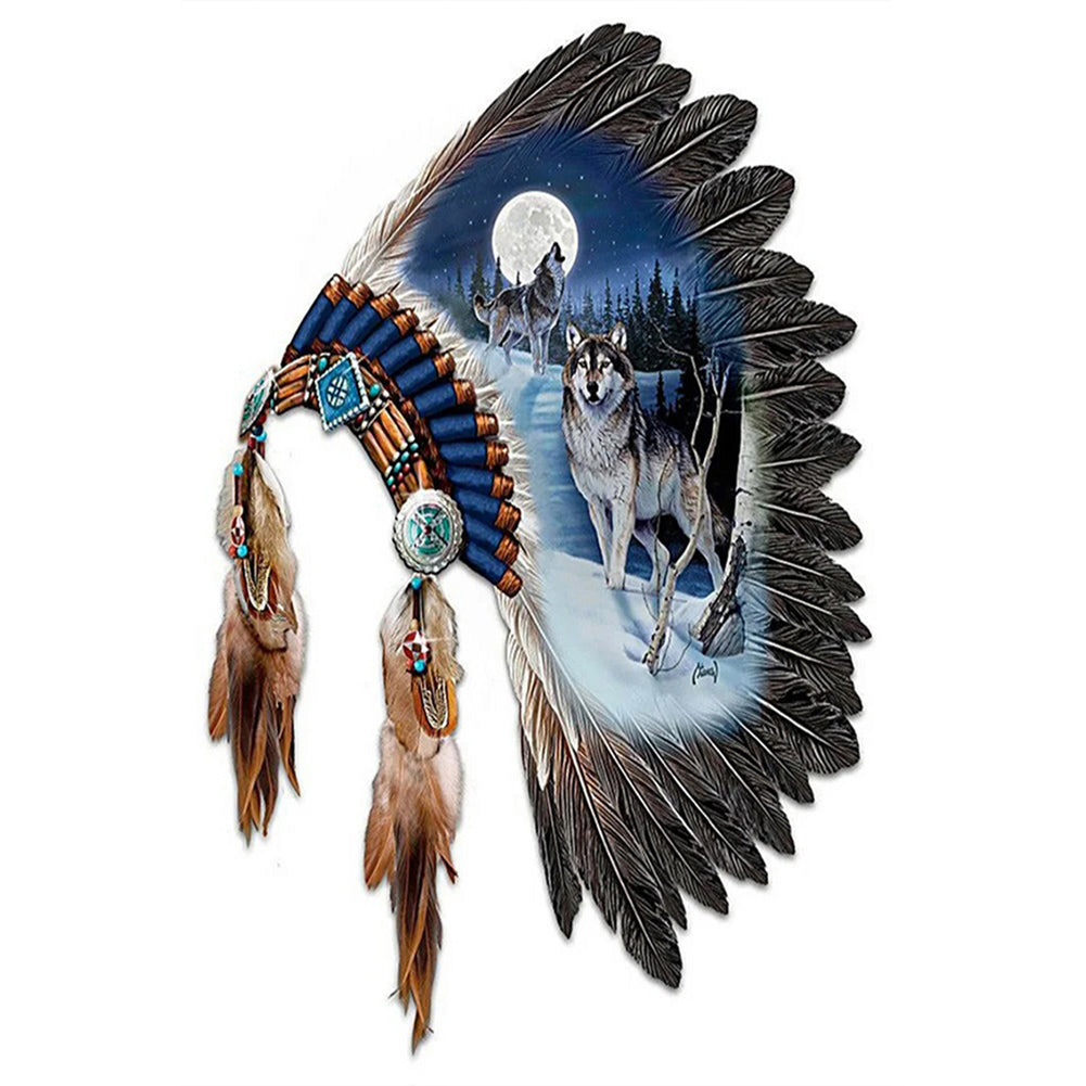 Indian Headdress - Full Square Drill Diamond Painting 20*30CM