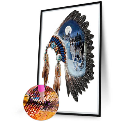 Indian Headdress - Full Square Drill Diamond Painting 20*30CM