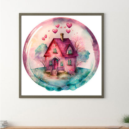 Little Red House - Full Round Drill Diamond Painting 30*30CM