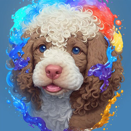 Dog Under Paint - Full Round Drill Diamond Painting 30*30CM