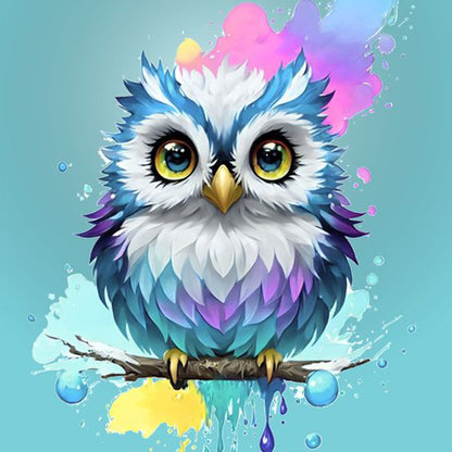 Owl Under Paint - Full Round Drill Diamond Painting 30*30CM