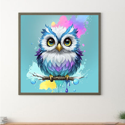 Owl Under Paint - Full Round Drill Diamond Painting 30*30CM