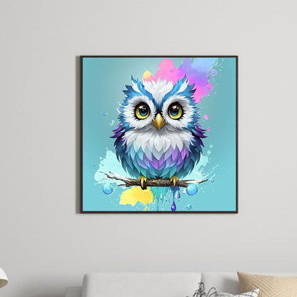 Owl Under Paint - Full Round Drill Diamond Painting 30*30CM