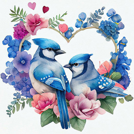 Love Wreath Bird - Full Round Drill Diamond Painting 30*30CM