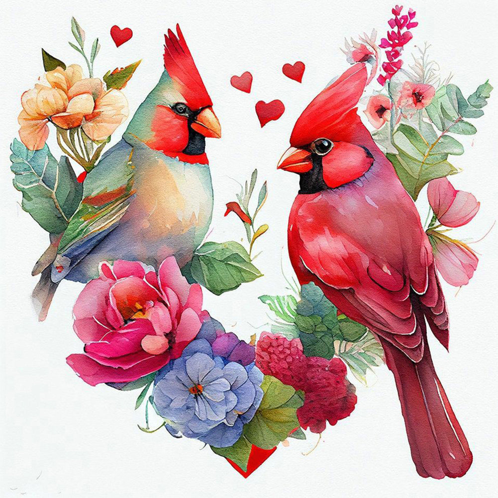 Love Wreath Bird - Full Round Drill Diamond Painting 30*30CM