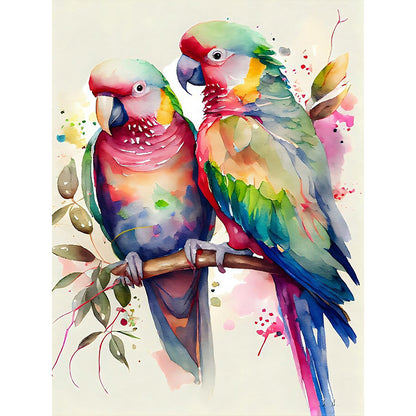 Watercolor Parrot - Full Round Drill Diamond Painting 30*40CM