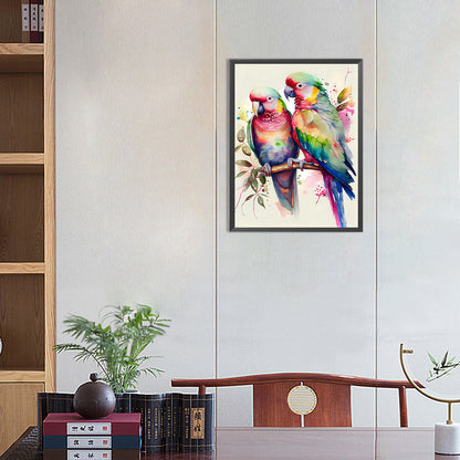 Watercolor Parrot - Full Round Drill Diamond Painting 30*40CM