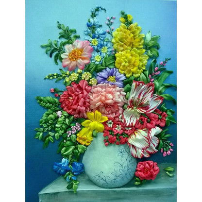 Vase Bouquet - Full Round Drill Diamond Painting 30*40CM