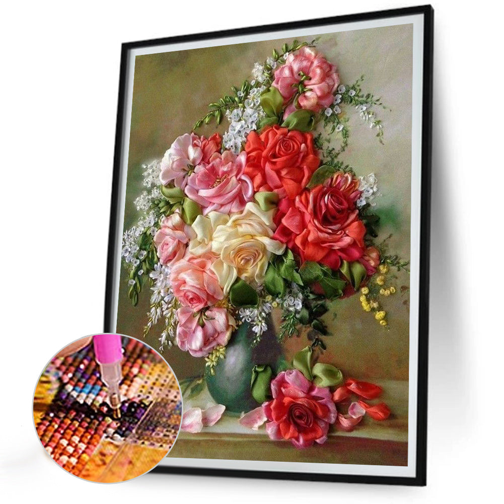 Vase Bouquet - Full Round Drill Diamond Painting 30*40CM