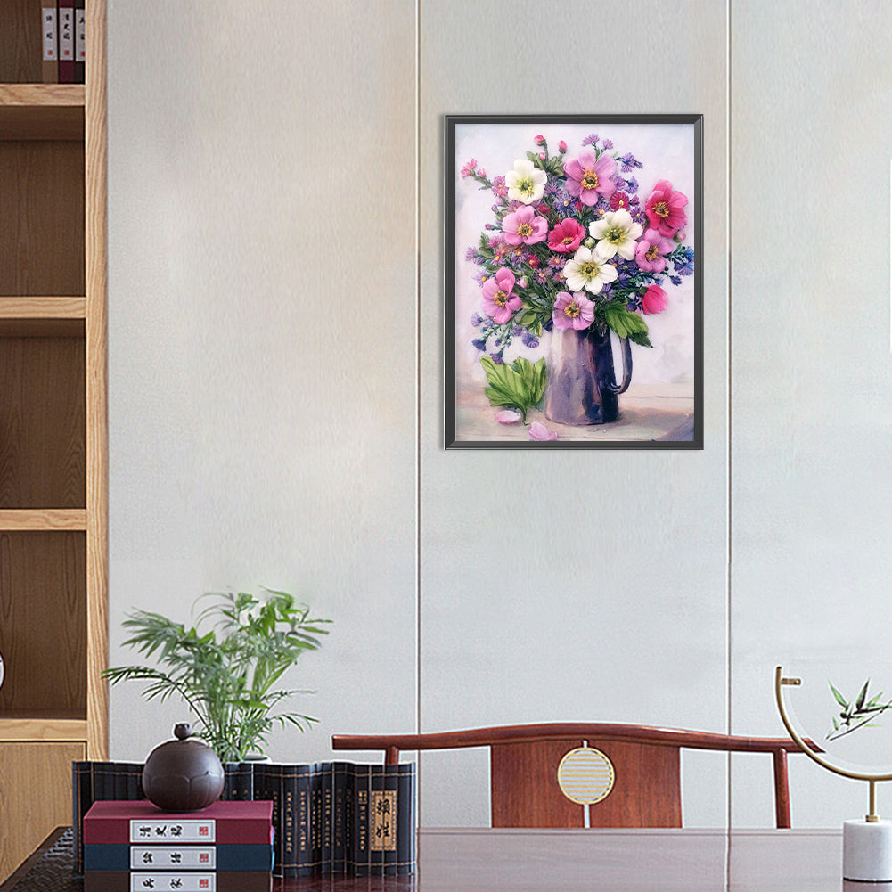 Vase Bouquet - Full Round Drill Diamond Painting 30*40CM