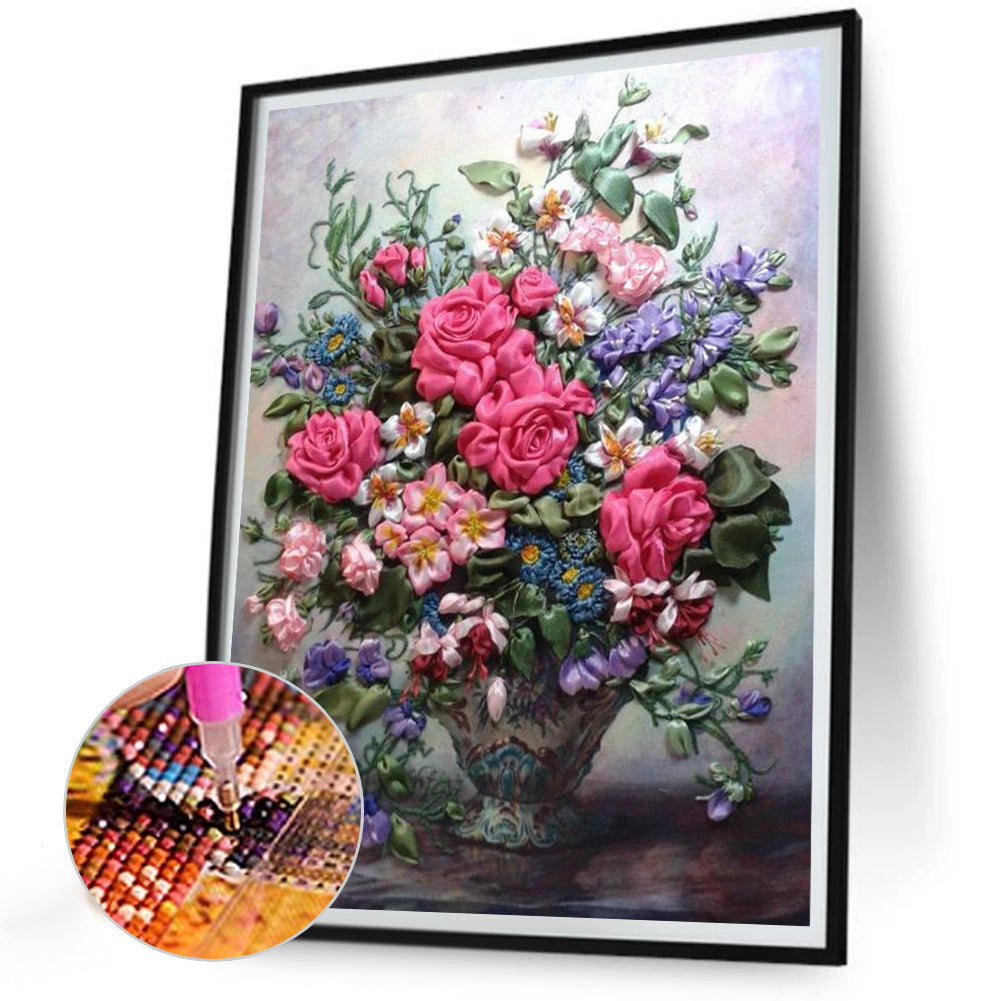 Vase Bouquet - Full Round Drill Diamond Painting 30*40CM