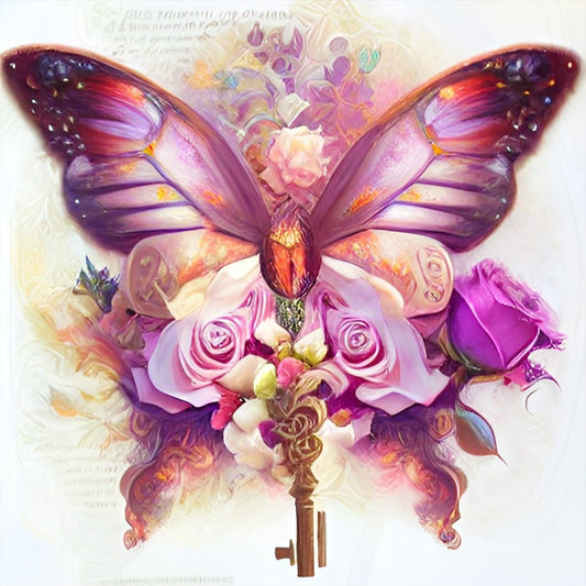 Butterfly - Full Round Drill Diamond Painting 30*30CM