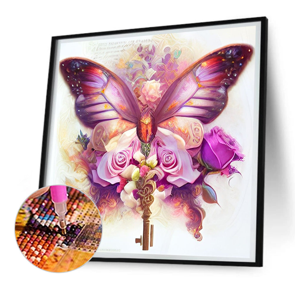 Butterfly - Full Round Drill Diamond Painting 30*30CM