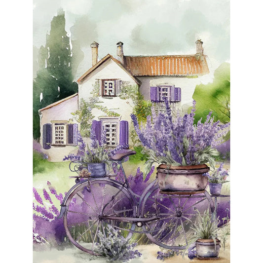 Lavender House - Full Square Drill Diamond Painting 40*50CM