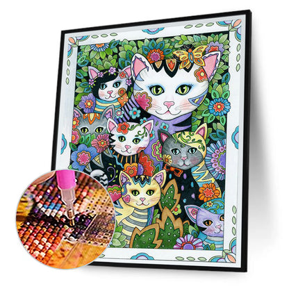 Butterfly Cat - Full Round Drill Diamond Painting 30*40CM