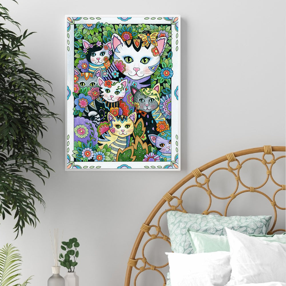 Butterfly Cat - Full Round Drill Diamond Painting 30*40CM