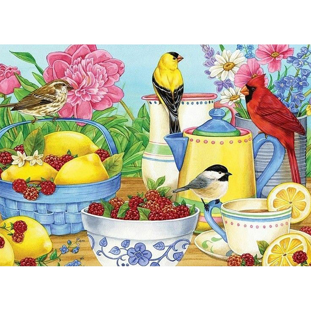 The Birds' Tea Party - Full Round Drill Diamond Painting 40*30CM