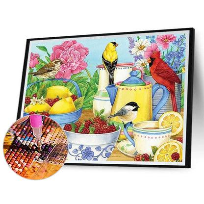 The Birds' Tea Party - Full Round Drill Diamond Painting 40*30CM