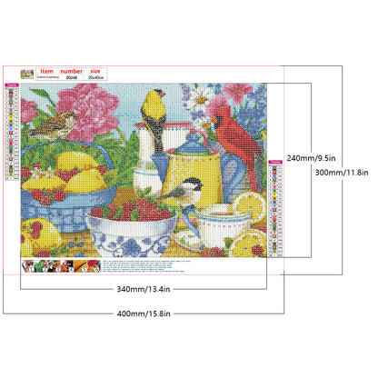 The Birds' Tea Party - Full Round Drill Diamond Painting 40*30CM