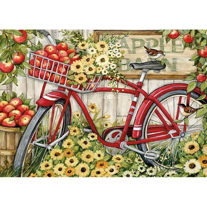 Bike In Flowers - Full Round Drill Diamond Painting 40*30CM