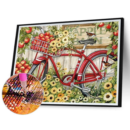 Bike In Flowers - Full Round Drill Diamond Painting 40*30CM