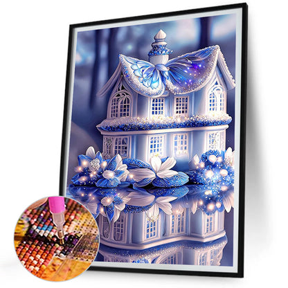 Blue Butterfly House - Full Square Drill Diamond Painting 30*40CM