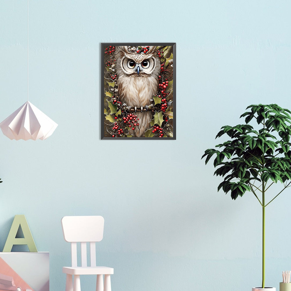 Owl - Full Round Drill Diamond Painting 30*40CM
