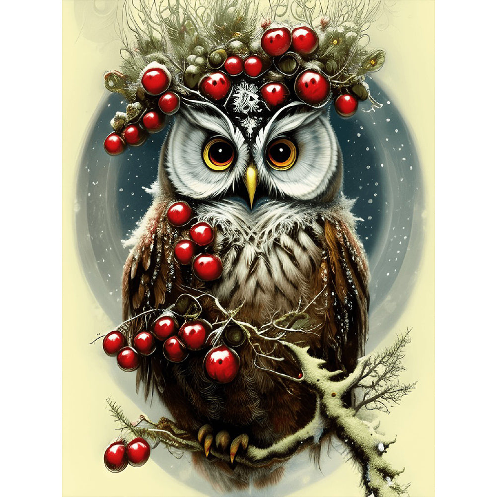 Owl - Full Round Drill Diamond Painting 30*40CM