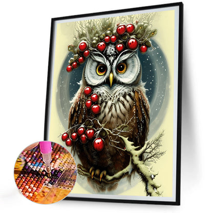 Owl - Full Round Drill Diamond Painting 30*40CM