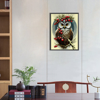 Owl - Full Round Drill Diamond Painting 30*40CM