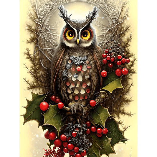 Owl - Full Round Drill Diamond Painting 30*40CM