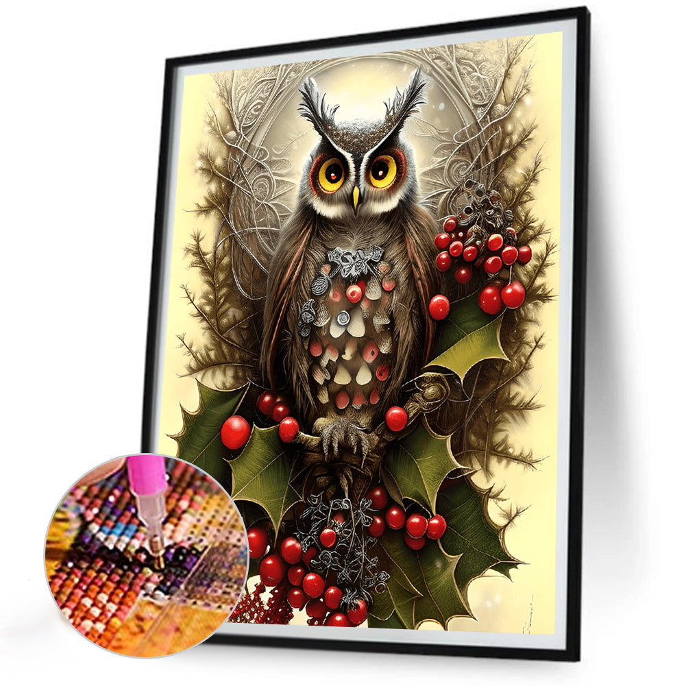 Owl - Full Round Drill Diamond Painting 30*40CM