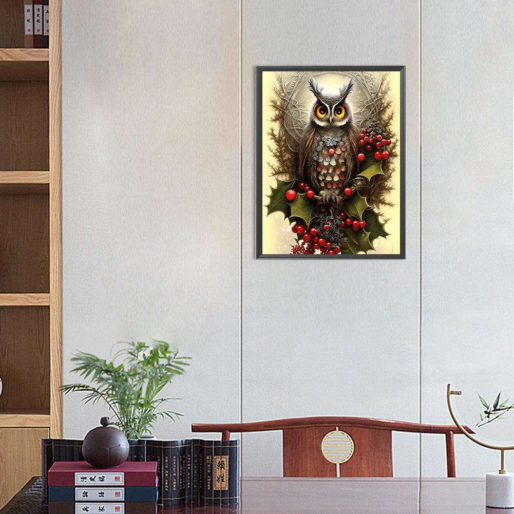 Owl - Full Round Drill Diamond Painting 30*40CM