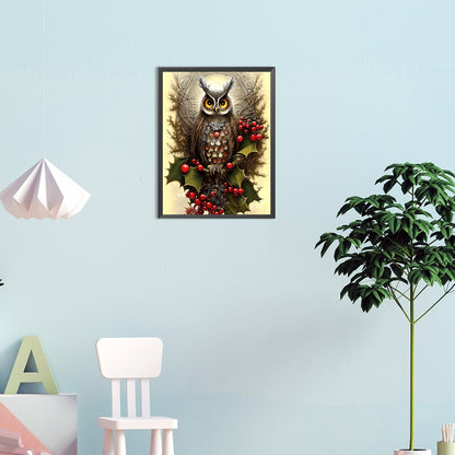 Owl - Full Round Drill Diamond Painting 30*40CM