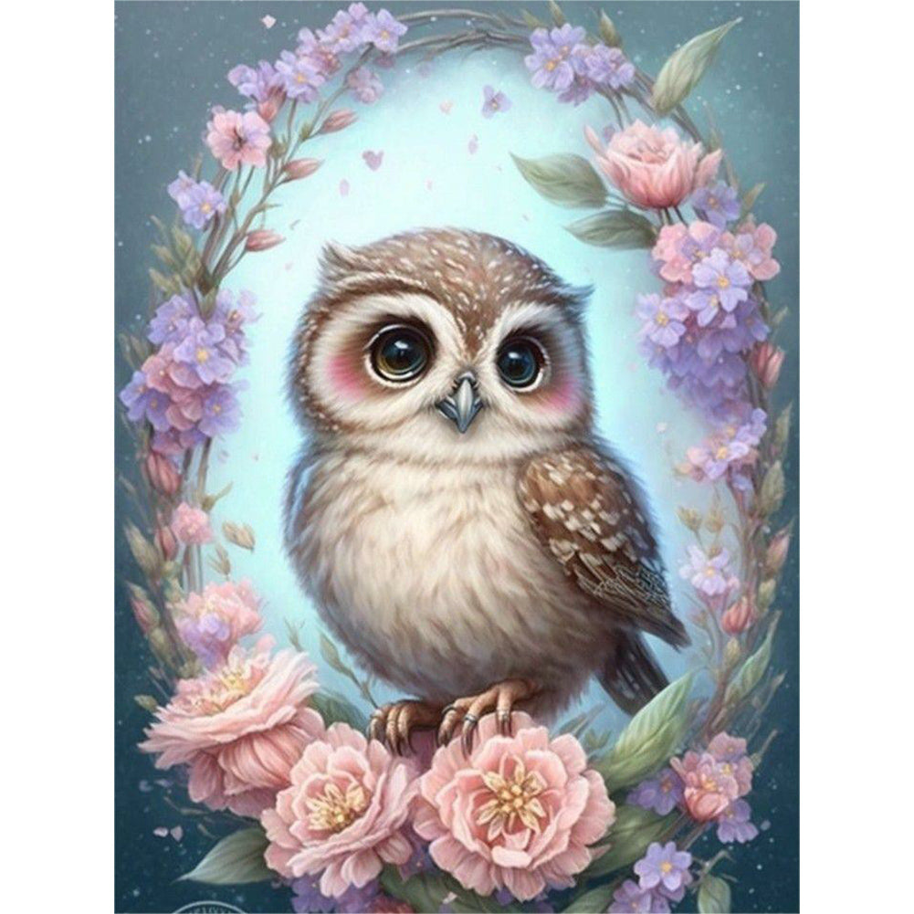 Owl - Full Round Drill Diamond Painting 30*40CM