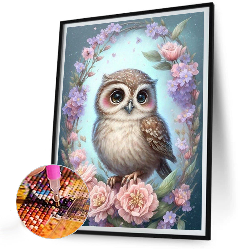 Owl - Full Round Drill Diamond Painting 30*40CM