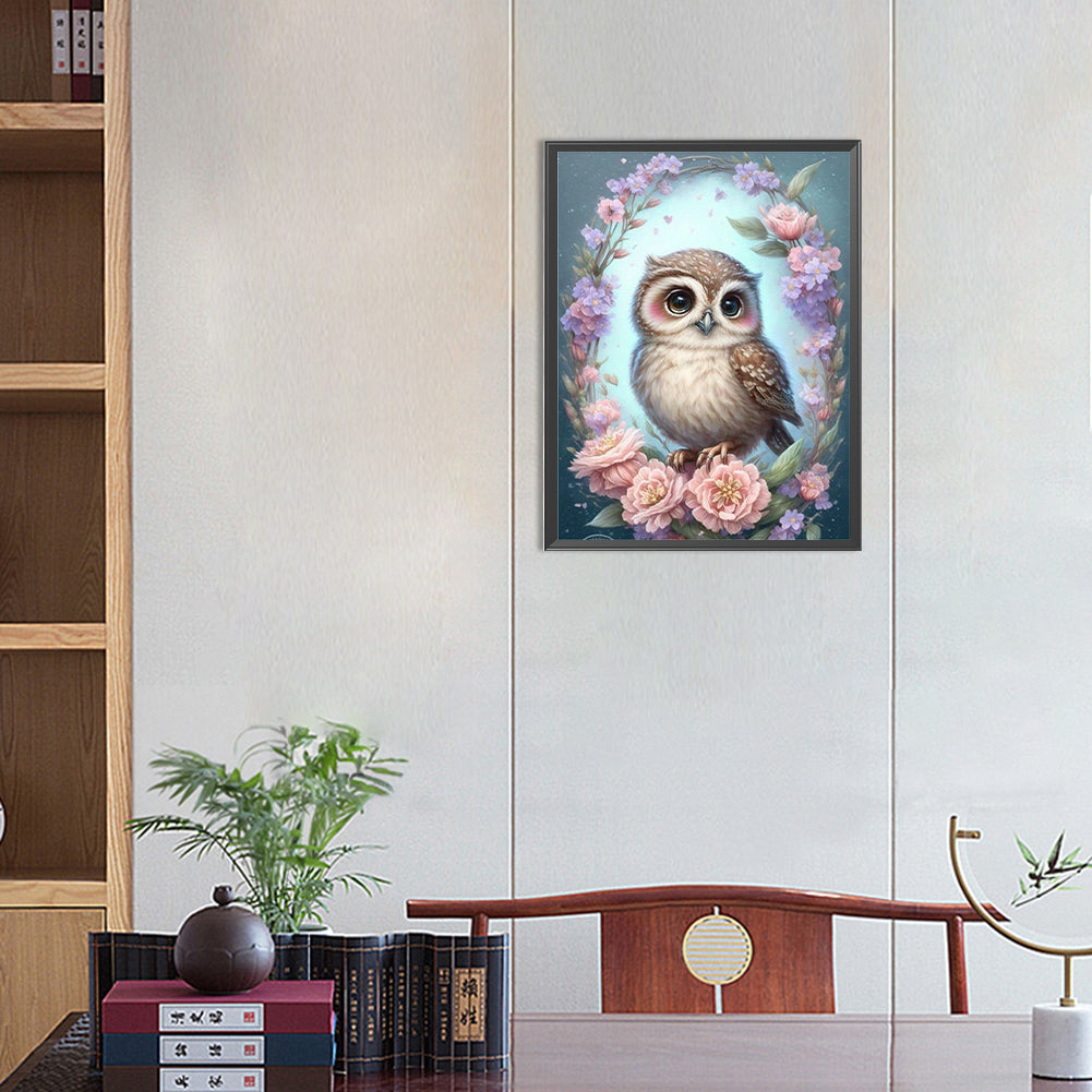 Owl - Full Round Drill Diamond Painting 30*40CM