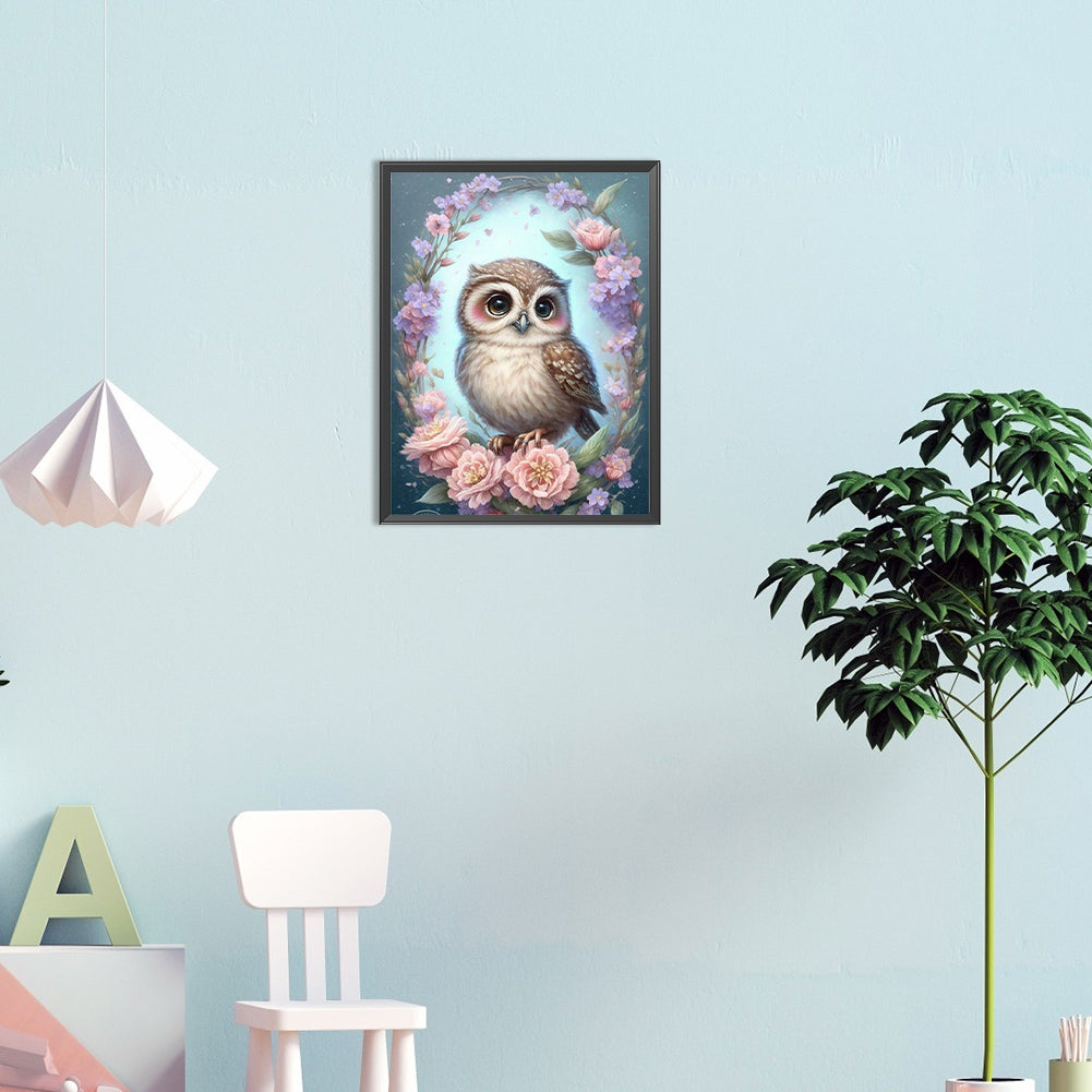 Owl - Full Round Drill Diamond Painting 30*40CM