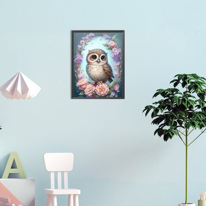 Owl - Full Round Drill Diamond Painting 30*40CM