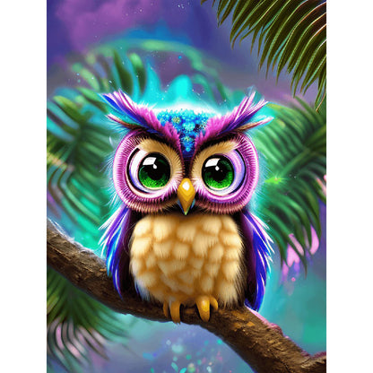 Owl - Full Round Drill Diamond Painting 30*40CM