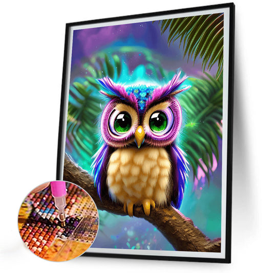 Owl - Full Round Drill Diamond Painting 30*40CM