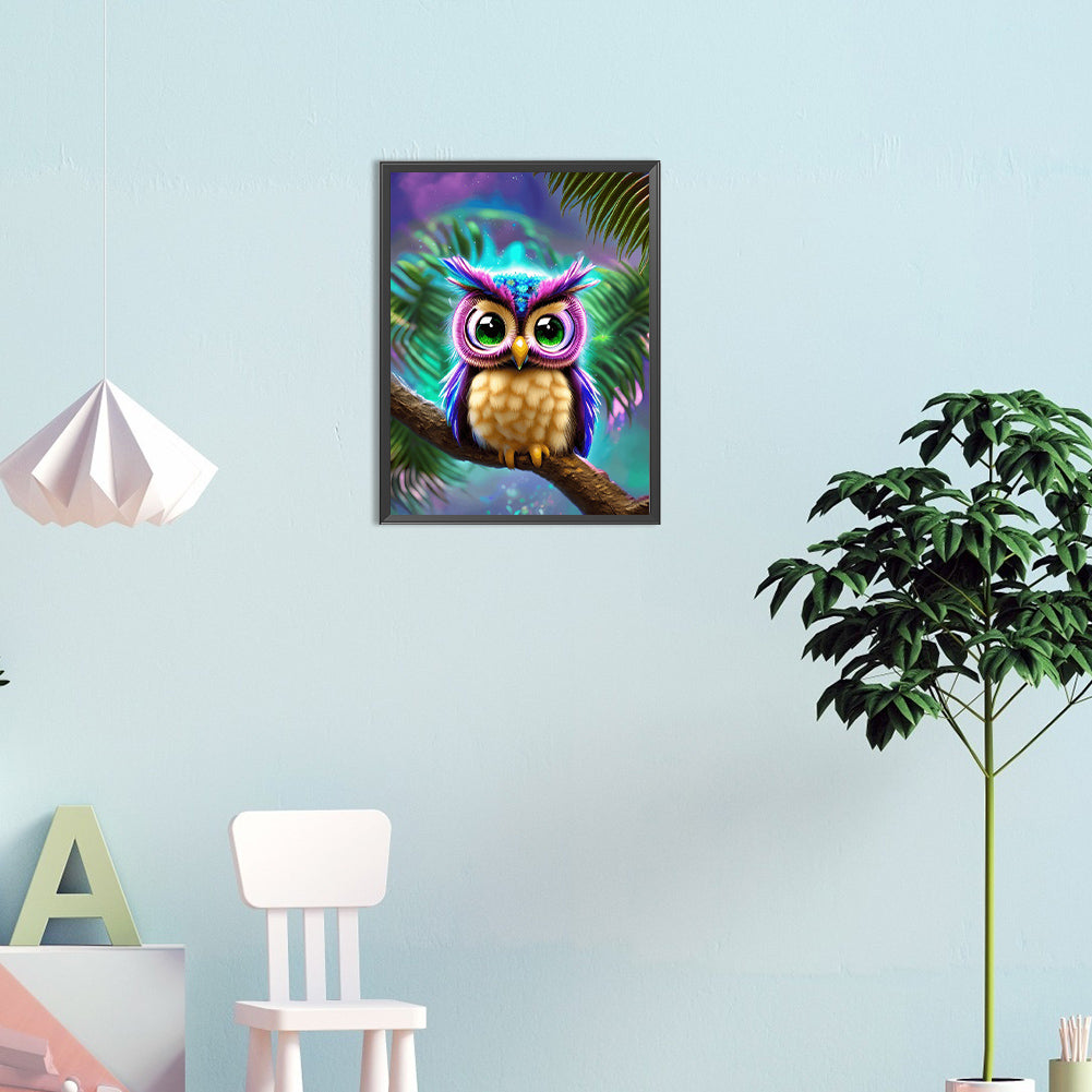 Owl - Full Round Drill Diamond Painting 30*40CM