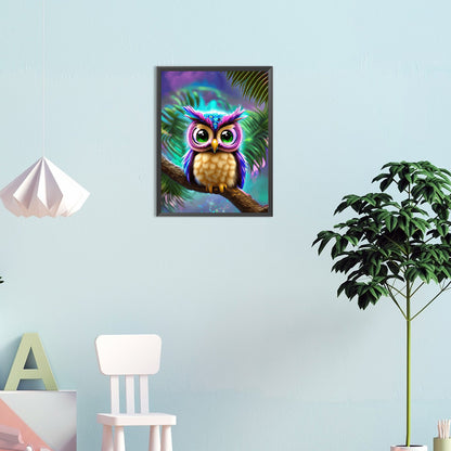 Owl - Full Round Drill Diamond Painting 30*40CM