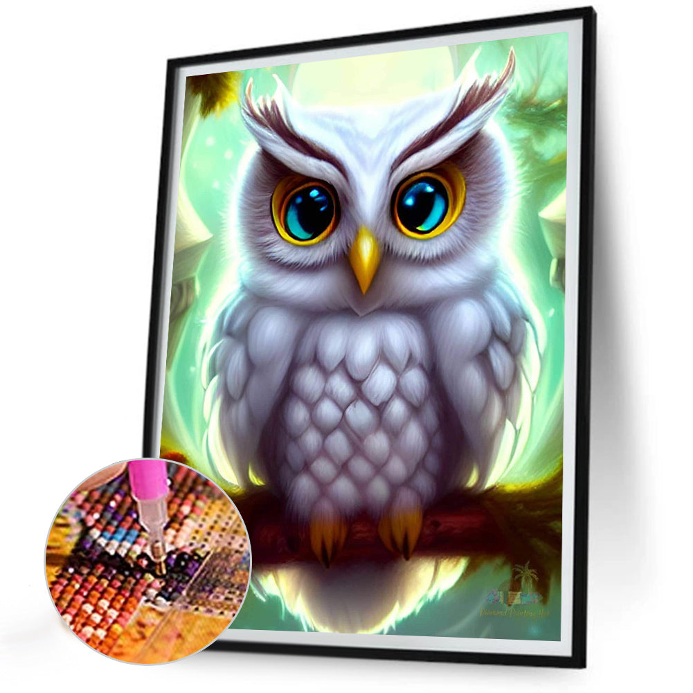 Owl - Full Round Drill Diamond Painting 30*40CM