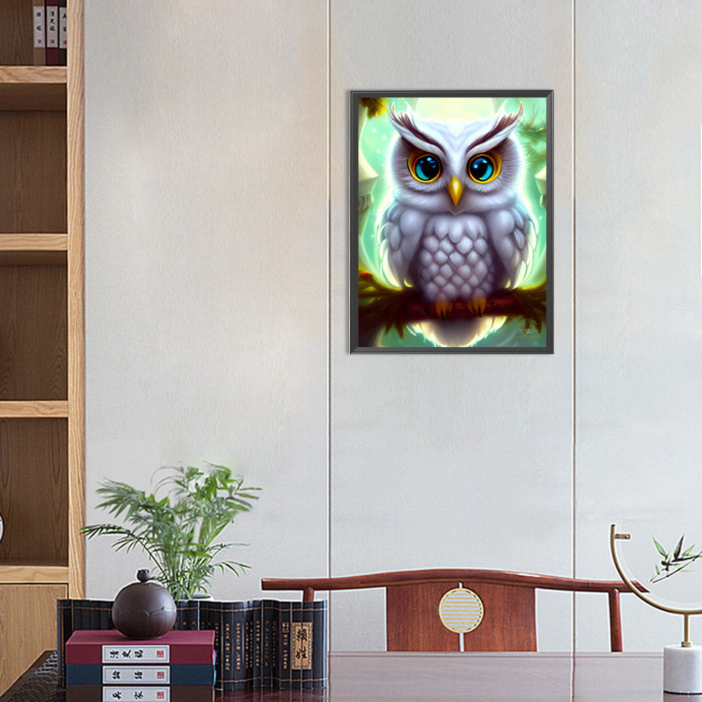 Owl - Full Round Drill Diamond Painting 30*40CM