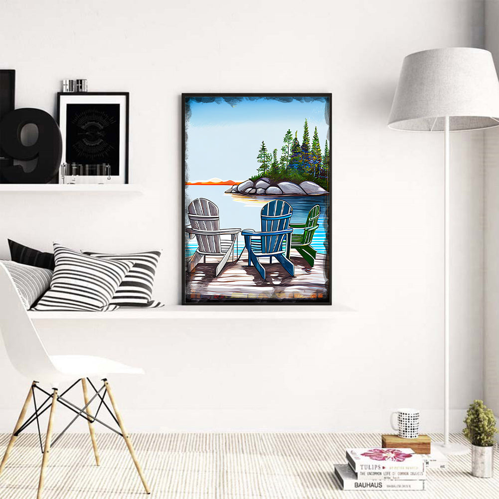 Beach Chair - Full Round Drill Diamond Painting 30*40CM