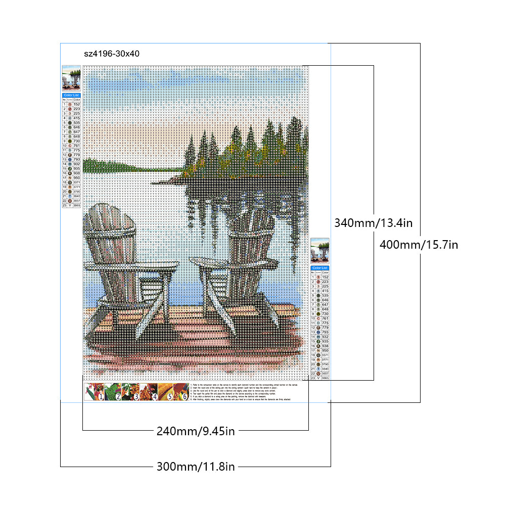 Beach Chair - Full Round Drill Diamond Painting 30*40CM