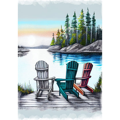 Beach Chair - Full Round Drill Diamond Painting 30*40CM
