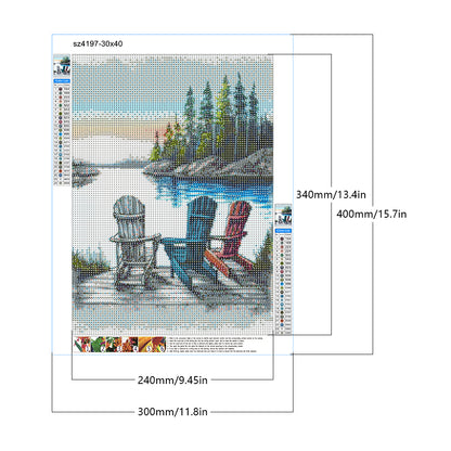 Beach Chair - Full Round Drill Diamond Painting 30*40CM